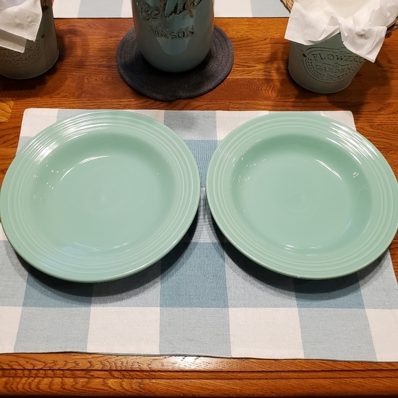 2 FIESTA RETIRED SEAMIST 9 INCH RIM SOUP/CEREAL BOWLS